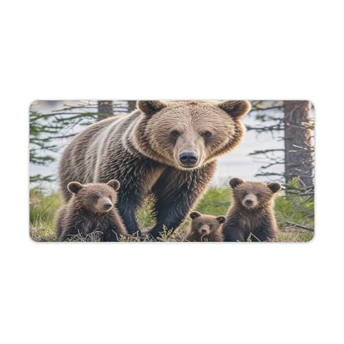 Mother Bear and Her Cubs Protector de Escritorio Grande y Antideslizante miniatura 1