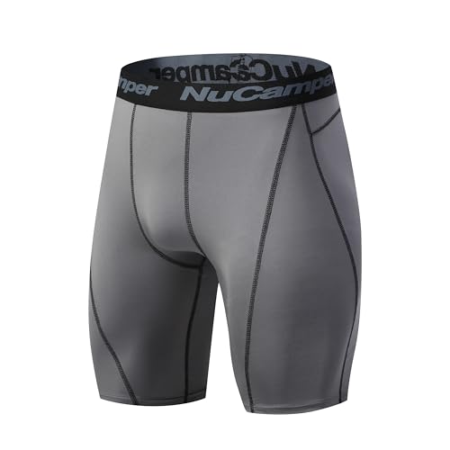 NuCamper Shorts de Compression pour Hommes Running Collant Court de Sport Short de Compression Respirant à Séchage Rapide Short de Sport de Base pour Cyclisme, Gymnastique et l'athlétisme
