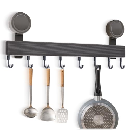 chuanhylis Appendi Mestoli da Cucina, Barra Portautensili Cucina Senza Foratura, Alluminio Spaziale Appendi Utensili da Cucina, Gancio Rimovibile per Cucina, Bagno, Stanza