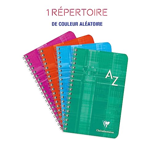 Clairefontaine 68699C Registerbuch (mit Spiralbindung, kariert, 11 x 17 cm, 50 Blatt) 1 Stück farbig sortiert