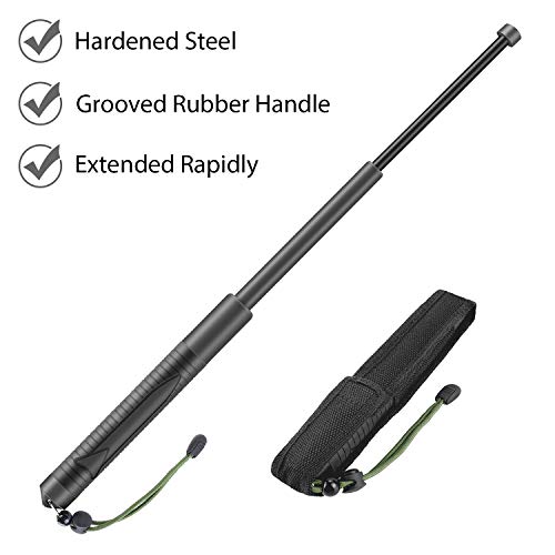 Tencoz Bastones Telescópicos de 3 Secciones, Bastones de Trekking Bastón de Caminar Ajustables para Actividades de Senderismo Bastones de Trekking Telescopio para Hombres y Mujeres(Negro, 55CM)