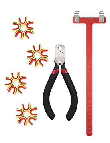longbowmaker Bogenschießen Nockpunkte Nockpunktzange T-förmiges Bogenquadrat Set Bogensehne Zange Bogenzubehör für Compound und Recurve Bogen (ROT) Cover