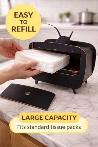 Image of Radio Wooden Tissue Box - Retro Tissue Holder for Home, Office & Car | Creative Wooden Napkin Dispenser | Decorative Tissue Case for Living Room & Bedroom (Retro TV Tissue Holder)