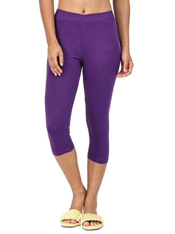 Image of Robinbosky Premium Stretchable Cotton Capri Legging for Women | Suitable for Formal wear & Casual wear | High-End Elastic Makes. The Leggings Squat Proof and Durable for Travel, Yoga, & Workout.