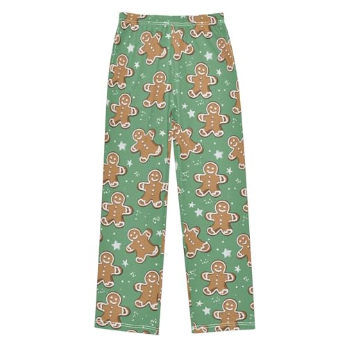 Boys' Pants Star Gingerbread Man Green Long Bottoms Jogger Pants Elastic Waist Trousers with Pockets S-XL