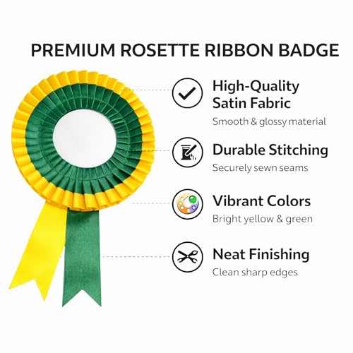 Image of NEXGEN Trends Double Line Satin Award Badge for School Sports Day, Annual Day & Prize Distribution | Premium Ribbon Badge with Safety Pin | Pack of 10