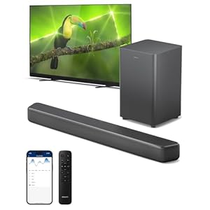PHILIPS B5309 Soundbar 2.1 with Wireless Subwoofer and Immersive DTS Virtual:X Audio Technology – 240W Max Power, Deep Bass, Bluetooth 5.4, Four EQ Modes, HDMI ARC and USB connectivity – Dark Grey