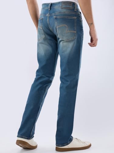 Image of Spykar Men's Ricardo Straight Fit Mid Rise Casual Jeans