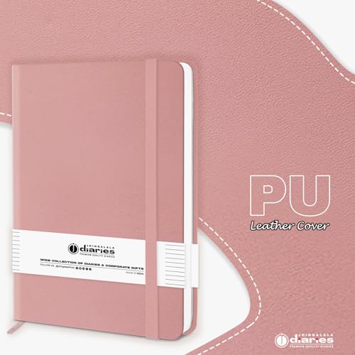 Image of Jhingalala Diaries - Hardbound Leather Cover Pocket Size Corporate Executive Diary Notebook I Pocket Diary For Men and Women I A6 Size I 80gsm Paper I 192 Ruled Pages (Peach)