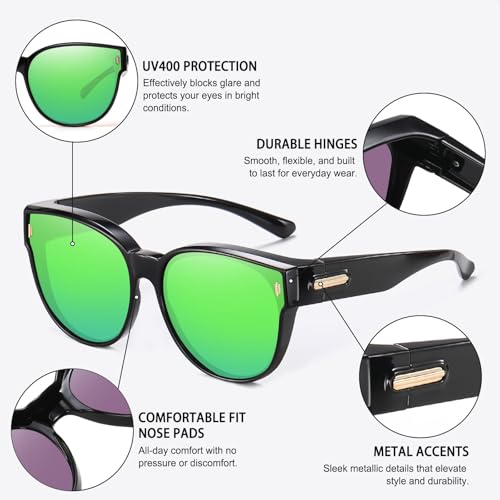Image of HAOLOTA Fit Over Glasses Sunglasses for Women Polarized