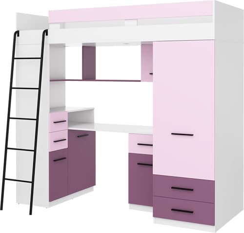 BIM Furniture Hochbett Etagenbett Entresole SMYK L Bett 200x80 cm mit...