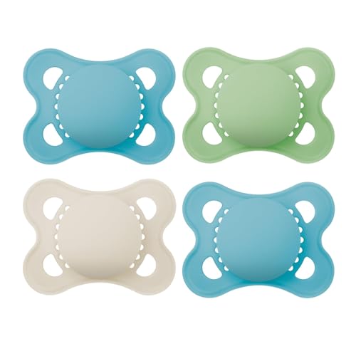Image of MAM Original Matte Baby Pacifiers 0-6 Months, Binky for Newborn Babies, BPA-Free Skin Soft Silicone Nipple, Easy to Clean, Developed with Medical Experts, 4 Count, Made in Europe