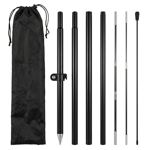 Kit de mât de drapeau 1,6x6,6 pieds avec mât de bannière multi-sections