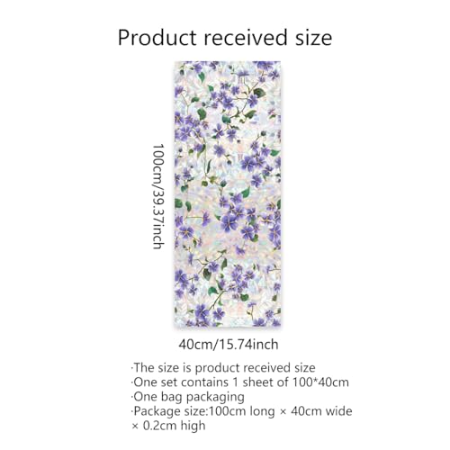 Vinilo decorativo para ventana, hoja floral 3D 40x16 in miniatura 5