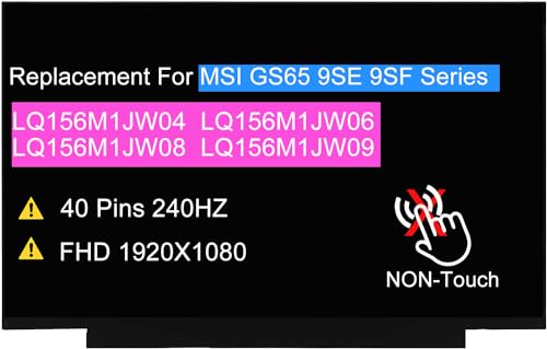 Dalle LCD de rechange pour MSI GS65 LQ156M1JW09 FHD 240Hz IPS