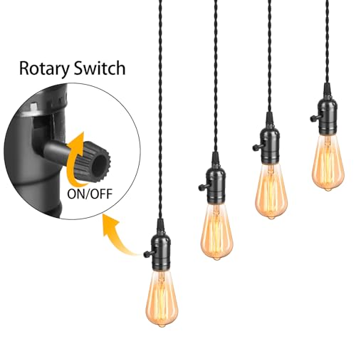 Aokpsrt W-HANG LIGHT-BLACK-LVBIAO8 Vintage Pendant Light Sockets Light Cord Kit thumb #2