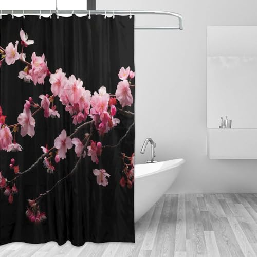 Rideau de douche fleurs de cerisier 183x183 cm en polyester avec œillets - 4