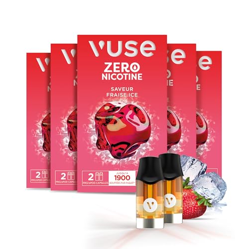 Capsules VUSE Pro, Fraise Ice Lot de 10, jusqu'à 9500 bouffées* (950* x 10 capsules), compatibles...
