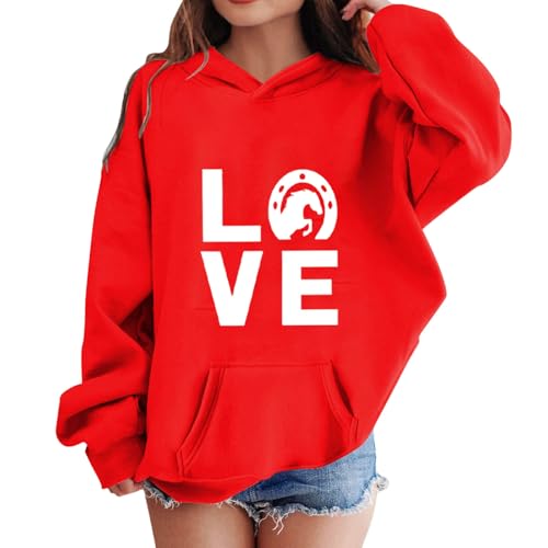 Love Heart Graphic Print Hoodies Trendy Long Sleeve Loose Casual Sweatshirt Lightweight Pullover Tops with Pockets3