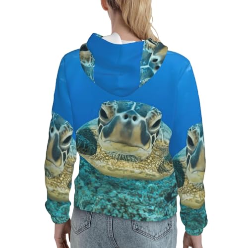 Sweat à capuche tortue de mer au graphisme haute définition