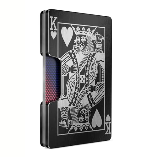 Image of Engraved Aluminum Wallet for Men - Slim Money Clip & Card Holder with Engraved Finish. Enhanced RFID Blocking, Compact, Unique & Minimalist Wallets