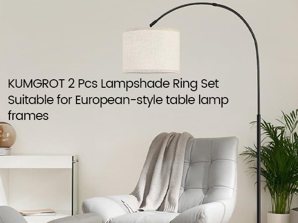 Image of KUMGROT Lamp Shade Ring Set Strong Iron White Lamp Shade Adapter Ring Holder for Desk Wall Lamps Frames European Style 5.9 Inch Diameter 2 Pcs