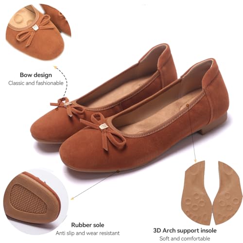 Image of Women's Comfortable Round Toe Bow Ballet Flats Shoes