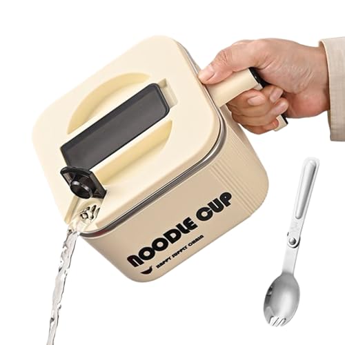 Bol Para Fideos Microondas - Olla Instantánea De Acero Inoxidable 1500 ml - Cuenco Para Fideos Y Pasta En Microondas,Para Adultos Hogar Cocina Residencia Universitaria Oficina Para Almuerzo Y Cena