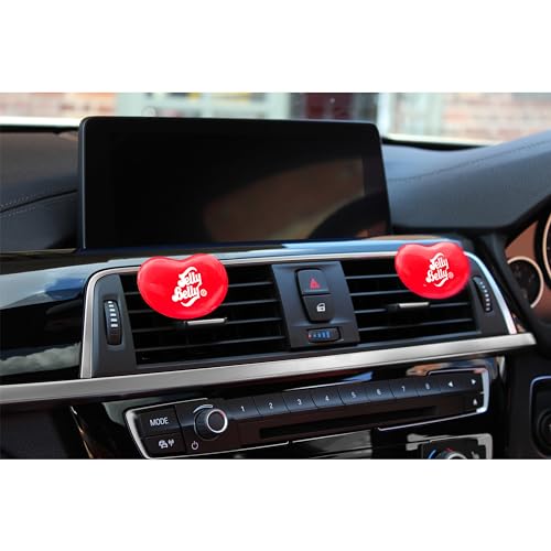 Image of Jelly Belly Duo Car Air Freshener Vent Clips, Very Cherry Scent, 2 Pack, Fun and Fruity Car Vent Clips With an Iconic Jelly Bean Shape