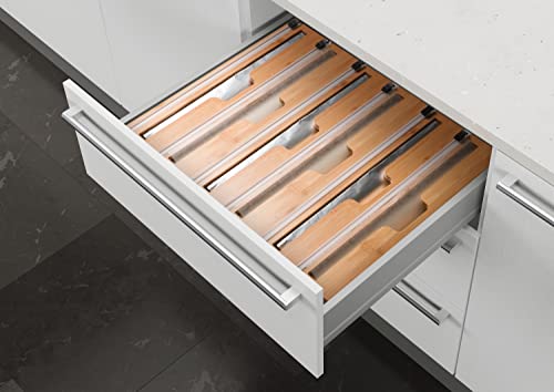 2 In 1 Wrap Dispenser With Cutter And Labels, Plastic Wrap, Aluminum Foil And Wax Paper Dispenser For Kitchen Drawer, Bamboo Roll Organizer Holder, Compatible With 12" Roll #TOP1