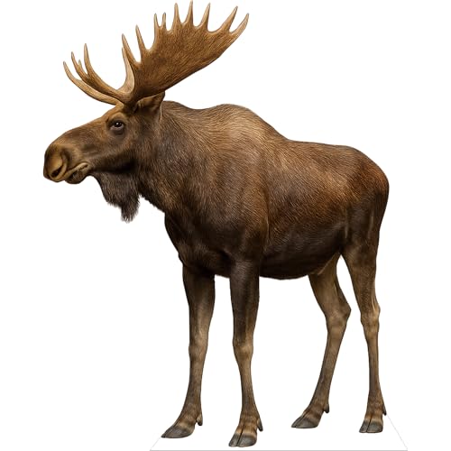 DP BOUTIQUE Moose 4FT Life Size Cardboard Cutout, Safari Theme Decoration, Alaskan Animals Standup for Events, Party, Photography Props, 1 PC