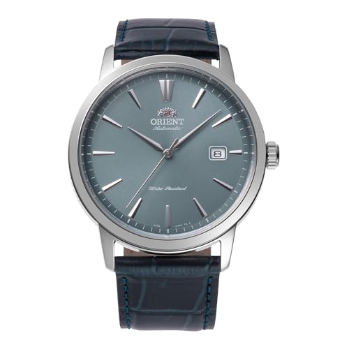 Orient Contemporary Symphony III - Reloj mecánico para Hombre, Cuerda automática y Manual, Correa de Piel Azul, Caja de Acero Inoxidable, Esfera Azul, Pantalla analógica - RA-AC0F14L