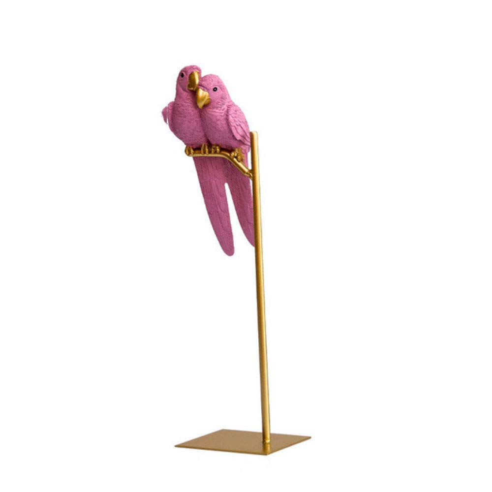 Resina Creativa nordica Simulato Animale Pappagallo Uccello Ornamenti Artigianali Oro Figurine in Miniatura per la Decorazione del Desktop Domestico Moderno, A.