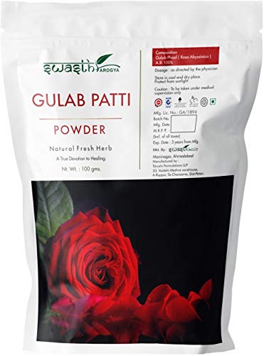 Swasth ArogyaGulab Patti Powder - 1 Pack Of Fresh Gulab Patti Powder (100g)