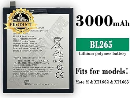 Image of THE BATTERY STORE Original BL265 Battery for Lenovo M XT1662 / XT1663 Battery with 6 Month Warranty *** ((H208)