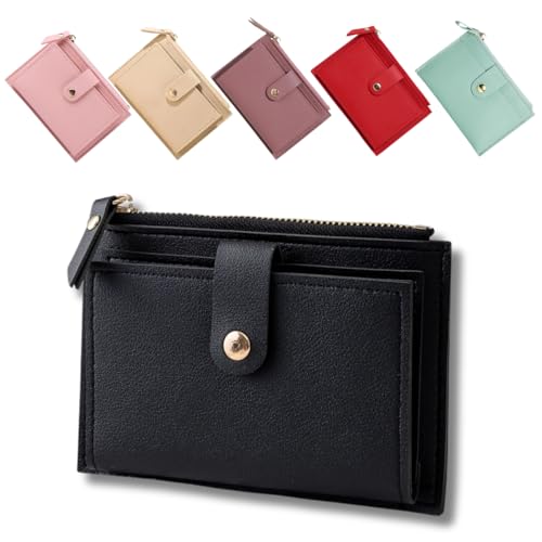 Carteira Feminina Porta Cartão bolso para moedas com zíper em Couro PU modelo pequeno, cartões de crédito, slim luxo.