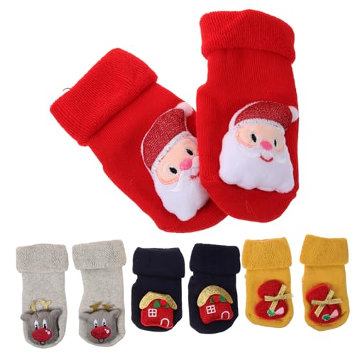 GALPADA Charming Christmas Sock Dec Baby Socks Anti-slip Sole for Boys and Girls Cold Weather Protection