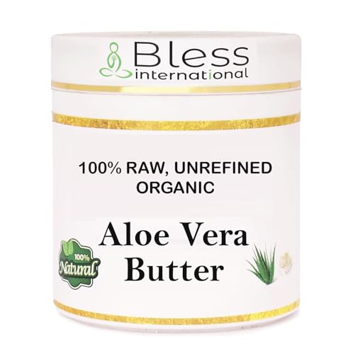Burro di Aloe Vera Crudo Organico 100% Puro, Naturale & Non Raffinato | Idratante per la Pelle per Viso, Corpo & Capelli | 450 g/1 LBS Grado A Avorio/Bianco | Creme, Balsami, Lozioni, Saponi Fai-da-Te