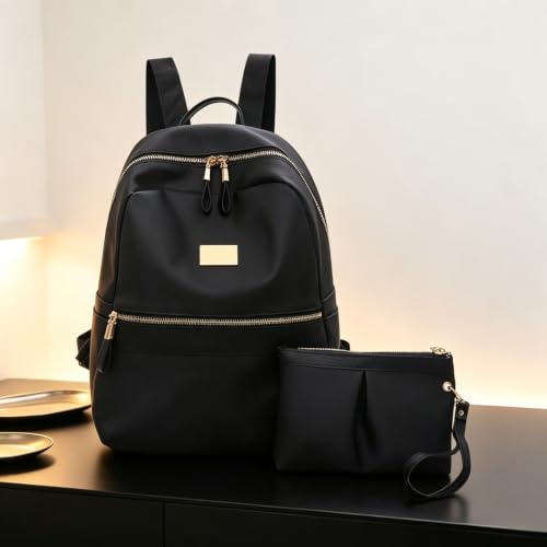 Backpack for Women, Polyester Fiber Widening Shoulder Straps Lightweight Travel Backpack with Small Bag for Outdoor Leisure - image 4