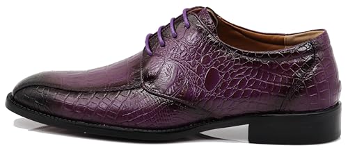 Image of Gator3N Men's Alligator Crocodile Print Oxfords Fashion Lace Up Dress Shoes
