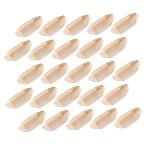 Platos desechables de madera para sushi 100 unidades miniatura 1
