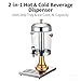 Stainless Steel Beverage Dispenser, 2-in-1 Hot & Cold Drink Tower with Drip Tray & Ice Core, 8L Capacity for Bar Restaurant Hotel Hospitality Industry