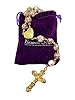 Nazareth Store Catholic Pink Crystal Beads Gold Rosary Flowers Beaded Necklace Holy Mary Heart Locket Medal & Cross Religious Amulet for Women #4