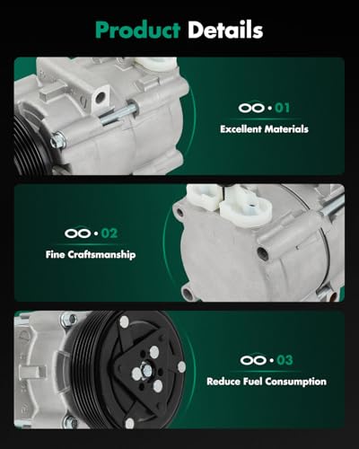 Image of SCITOO AC Compressor fit for Ford for Focus 2.0L 2005-2007 | Fast Cooling, Ultra Low Noise (≤72 dB)Air Conditioner Compressor with Clutch, Easy Installation, 4L3Z19703AB