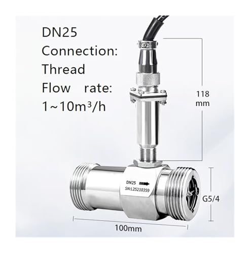 Tuyau débitmètre liquide de type section capteur à filetage DN25