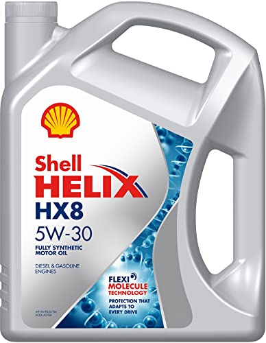 Image of Shell Helix HX8 5W-30 API SN /CF, ACEA A3 /B4 Fully Synthetic Engine Oil for Cars (5 L)