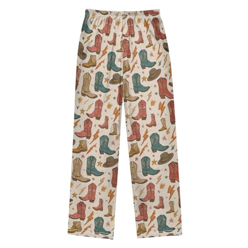 Pajama Bottoms, Pajamas Long Pant Cowboy Boots Retro Lounge Wear Casual Sleep Pants Soft Pjs Sleepwear2