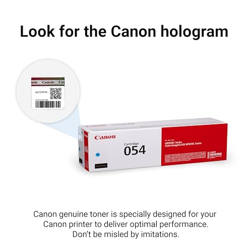 Image of Canon Genuine 054 Cyan Toner Cartridge Compatible with LBP622Cdw, LBP623Cdw, MF641Cdw, MF642Cdw, MF644Cdw