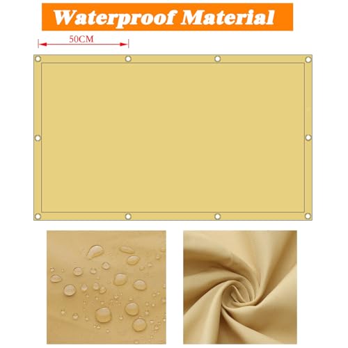 Voile d'ombrage rectangulaire 50x100 cm crème étanche pour balcon
