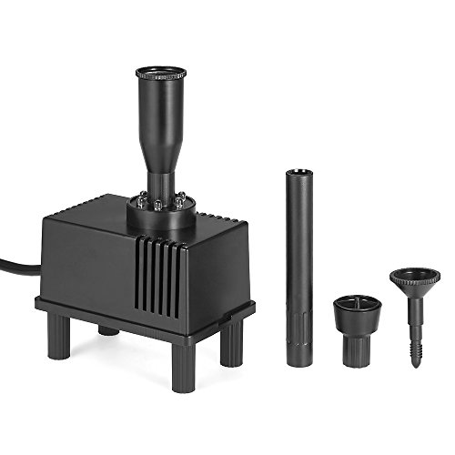 Bozony Bomba de água submersível 10W com luz LED para aquário, tanque de peixes, lago, jardim, pássa